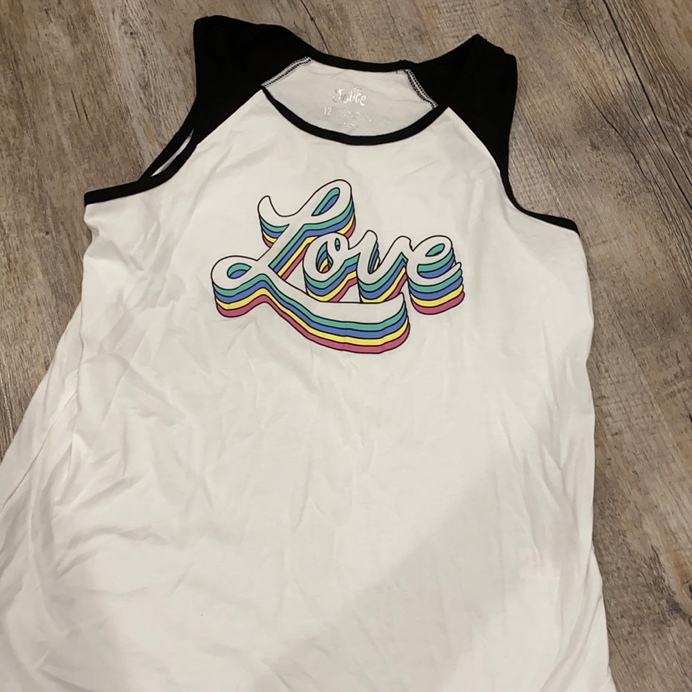 Justice LOVE muscle tank girls size 12 • Like new! L